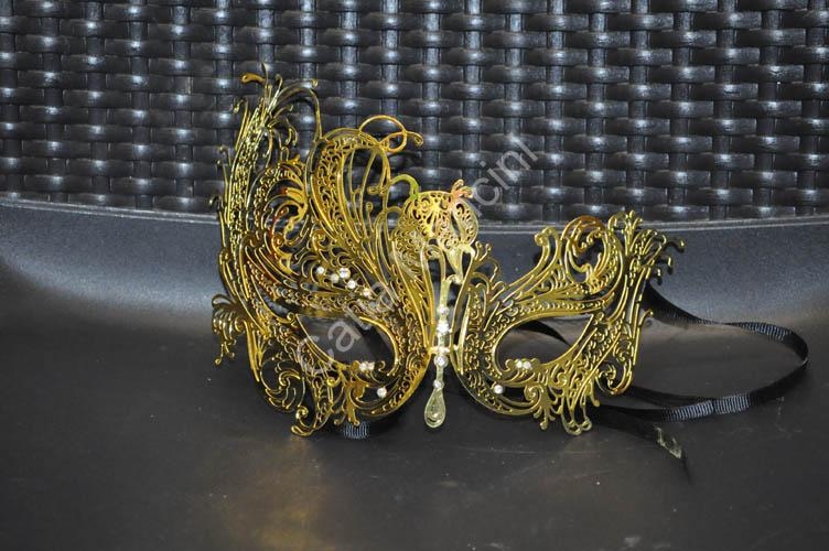 Maschera Carnevale di Venezia metallo e strass